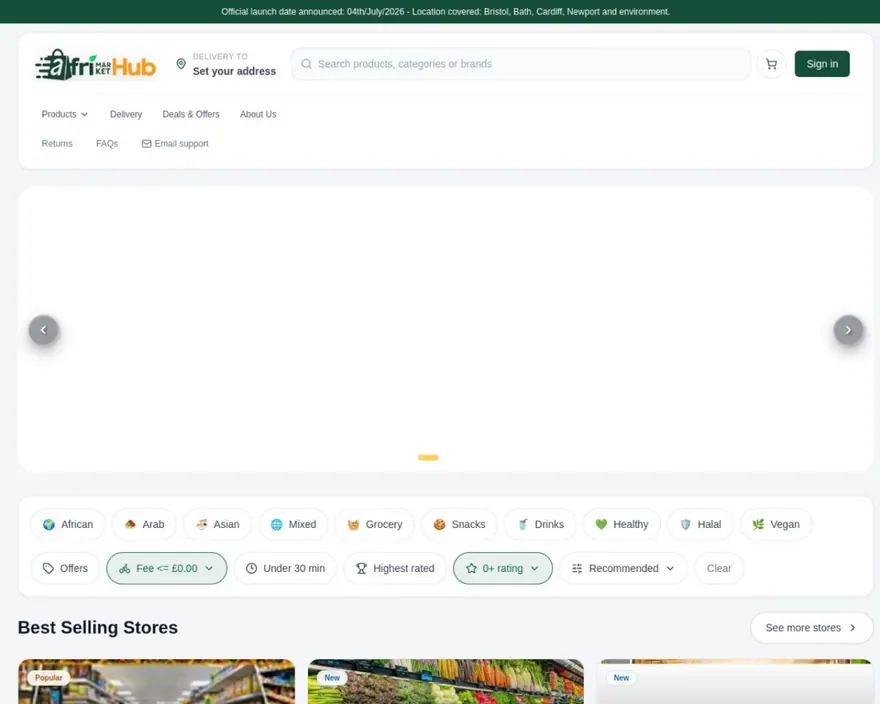AfrimarketHub — live site screenshot